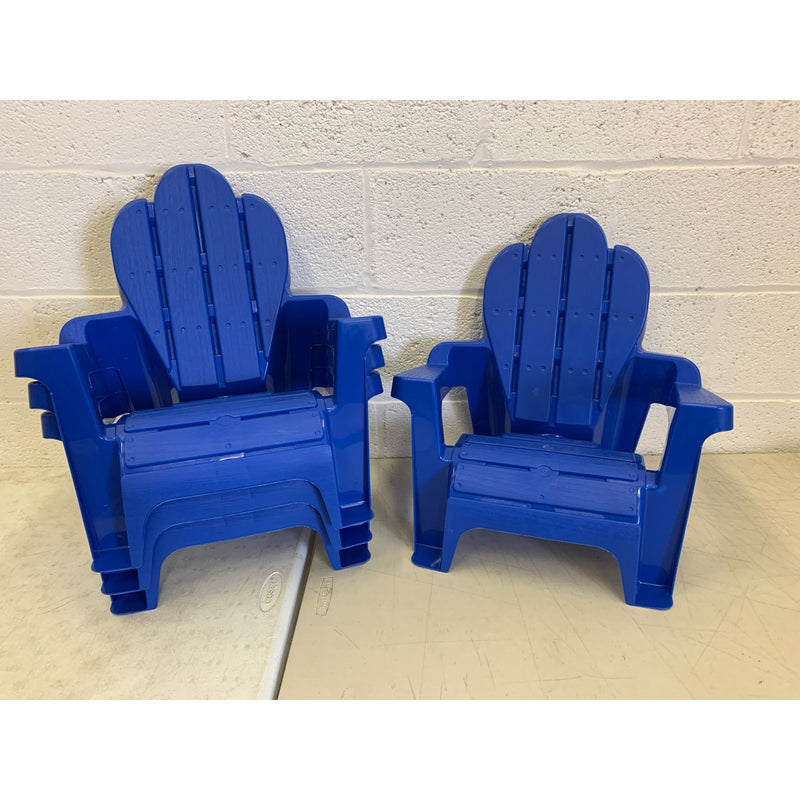 American Plastic Toys Chairs 4-Pack  Dark Blue  Adirondack Outdoor kid furniture
