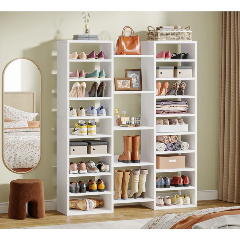 Tribesigns Wooden Shoe Rack Freestanding Shoe Organizer 23 Shelf, Missing Screws