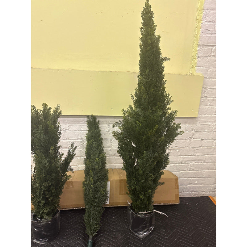 Tresil Two-Pack 4-Feet Artificial Cedar Tree with Pot, Home Decor, Plants, Green