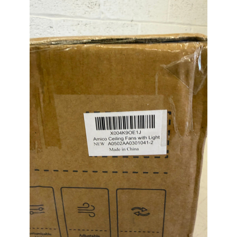 Amico Ceiling Fan (52 inch) with Light & Remote Control, Noiseless 3-Blade Black