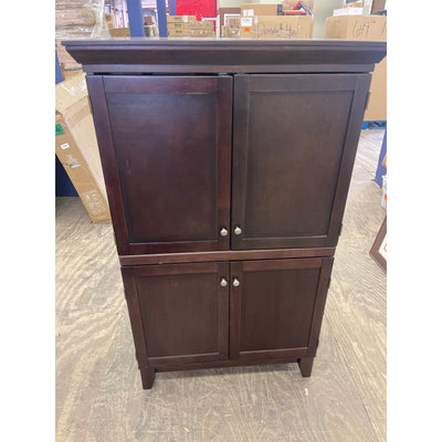 Cabinet Desk and Storage, Bulletin, Dry Erase, Pull Out Keyboard Tray Wood Brown