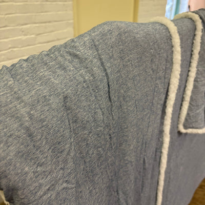 UGG Queen Comforter & 1 Pillow Sham Soft Fuzzy Side & Smooth Side, Blue / White