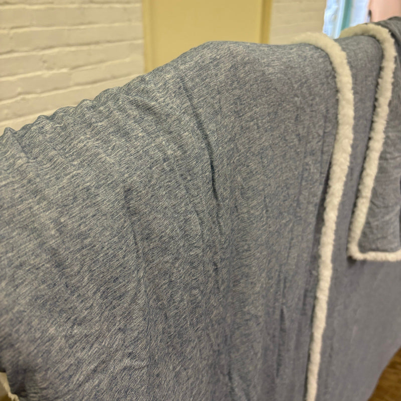 UGG Queen Comforter & 1 Pillow Sham Soft Fuzzy Side & Smooth Side, Blue / White