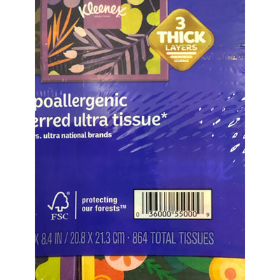 12-Boxes Kleenex Ultra Soft 3-Ply Facial Tissues, Cube Boxes 72 Tissues/Box