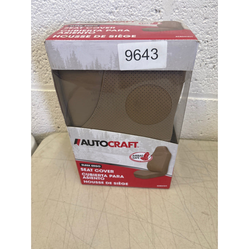 1-PACK AutoCraft Car/SUV Seat Cover Tan PU Leather Universal Fit, High Back