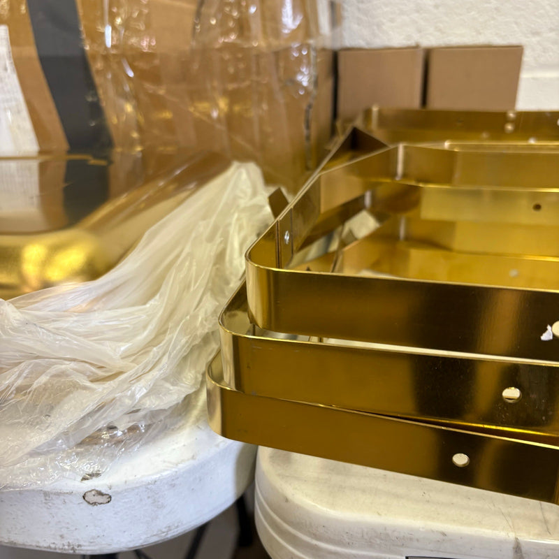 SET OF 4 ROVSUN 9-QT Rectangle Gold Chafing Dish Buffet Set, Full Size Pans READ