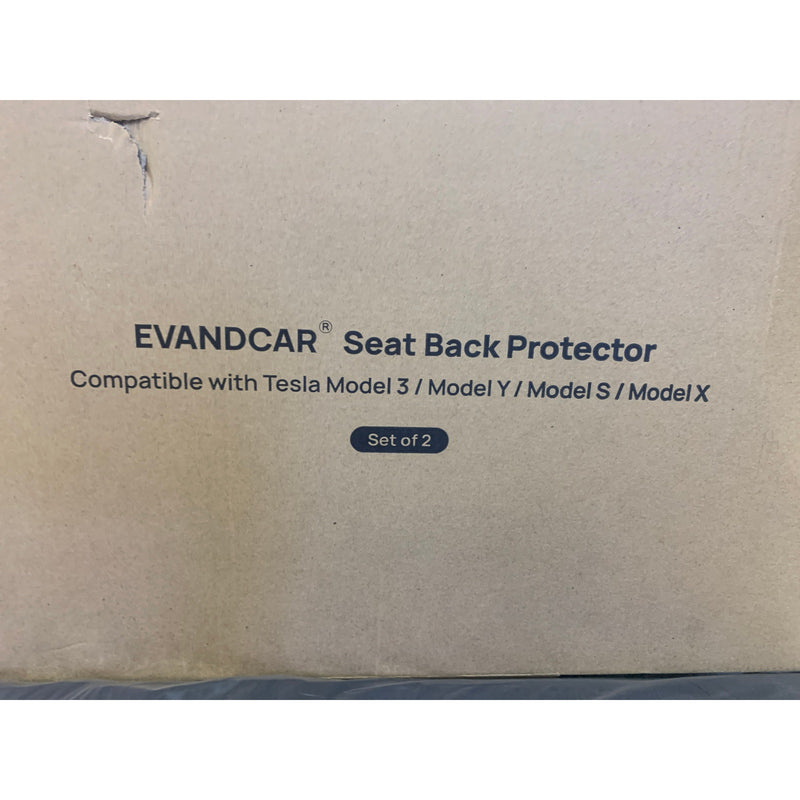 EVANDCAR Leather Seat Back Protector 21-24 Model Y, 17-24 Model 3, 20-23 Model S