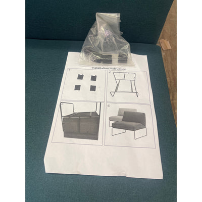 31 x 23 x 27 Inch Green Cushioned Modern Chairs with Black Metal Legs