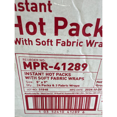 MED PRIDE Instant Hot Packs Disposable, Pain Relief 5"x9" 24-Pack 3 Fabric Wraps
