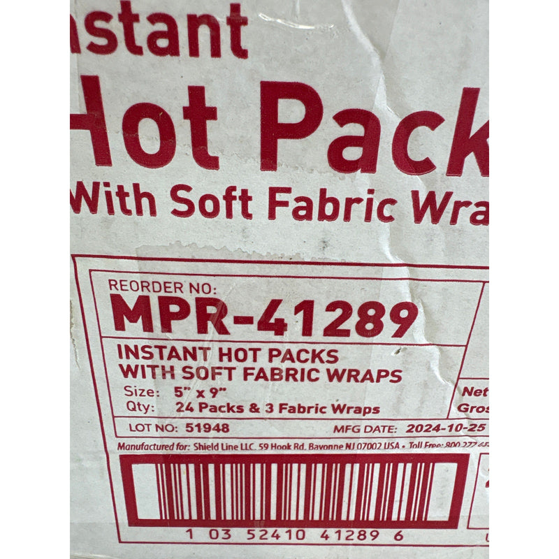 MED PRIDE Instant Hot Packs Disposable, Pain Relief 5"x9" 24-Pack 3 Fabric Wraps