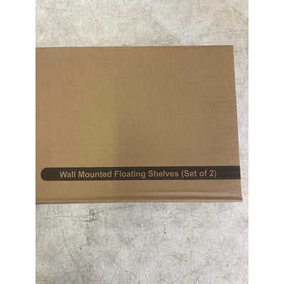 2-Pack Floating Wall Shelves Black 24x8x1.5" Invisible Brackets, Modern Storage