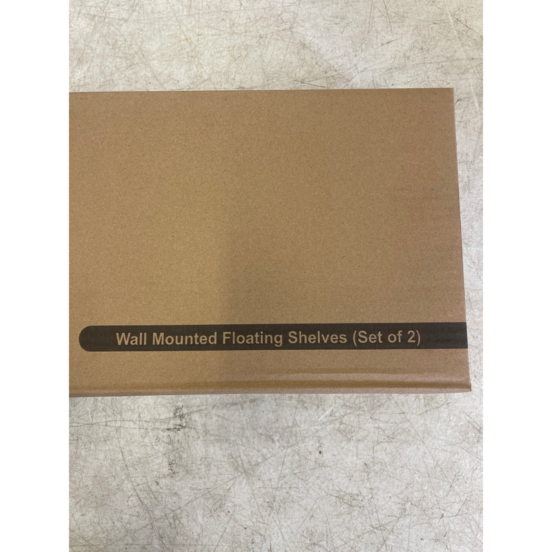 2-Pack Floating Wall Shelves Black 24x8x1.5" Invisible Brackets, Modern Storage