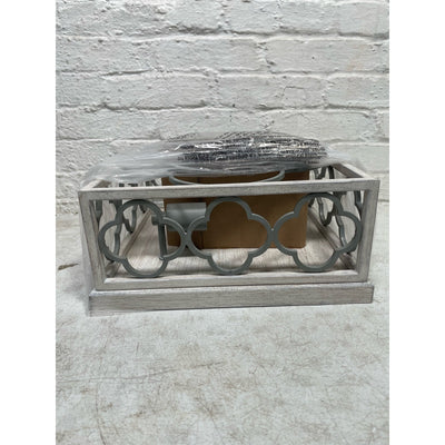 Hunter Gablecrest 13.5 in. 2-Light Fixture French White/Concrete Flush Mount