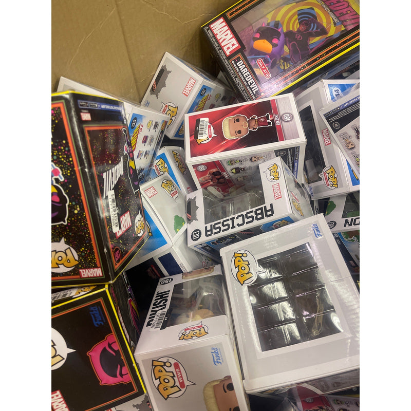 LOT-OF-300 NEW POPS IN BOX, MULTIPLE SIZES, Star Wars, Marvel, WWE, Justice League, Avengers - POP!