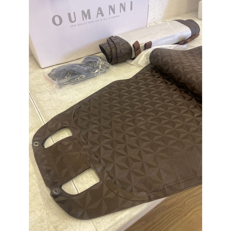 OUMANNI Seat Covers Universal Fit Breathable Suede 2 Front Seat/Headrest Brown