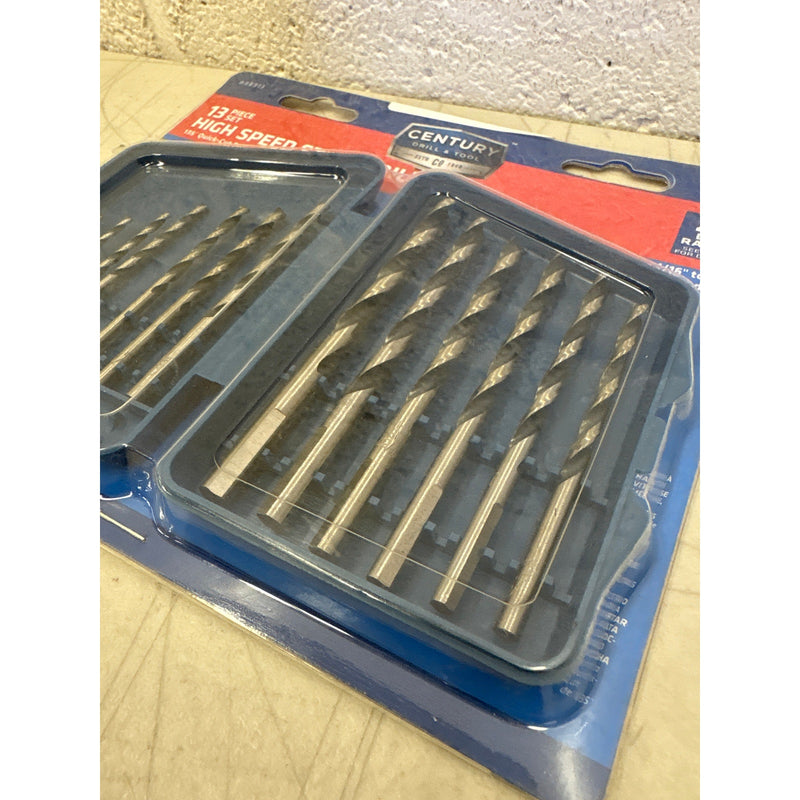 Century Drill High Speed Steel Drill Bit Set 13 Piece 1/16 To 1/4" - 88913
