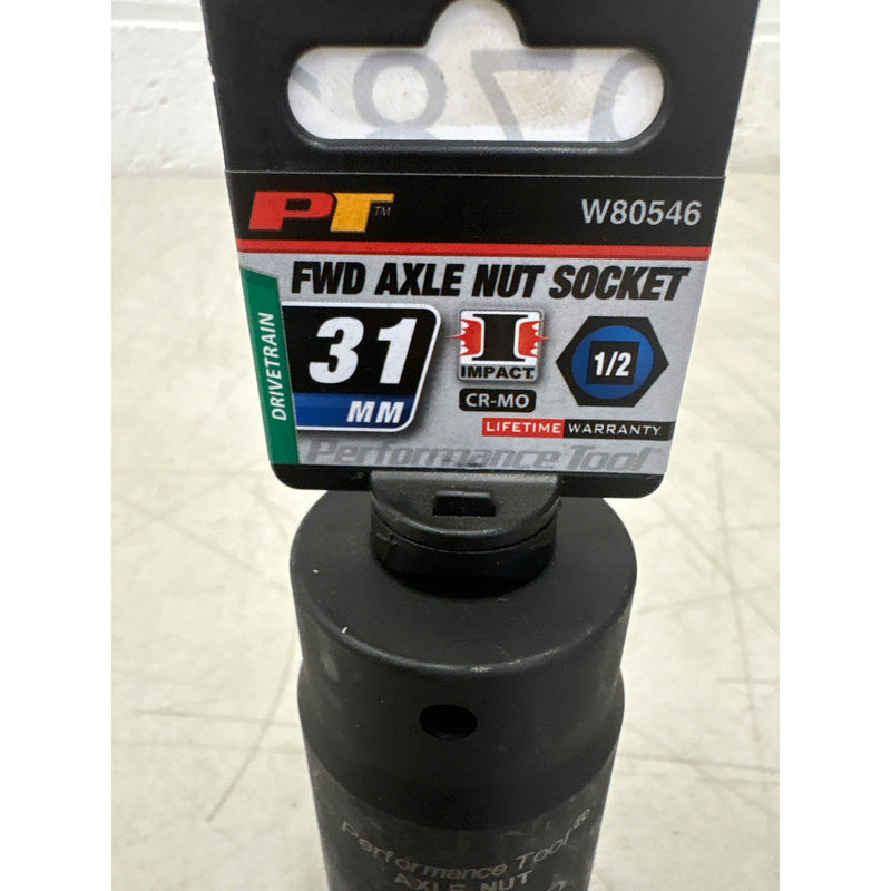 Performance Tool 31mm 6 Point Axle Nut Socket - 1/2" Drive, Hand Tools - W80546
