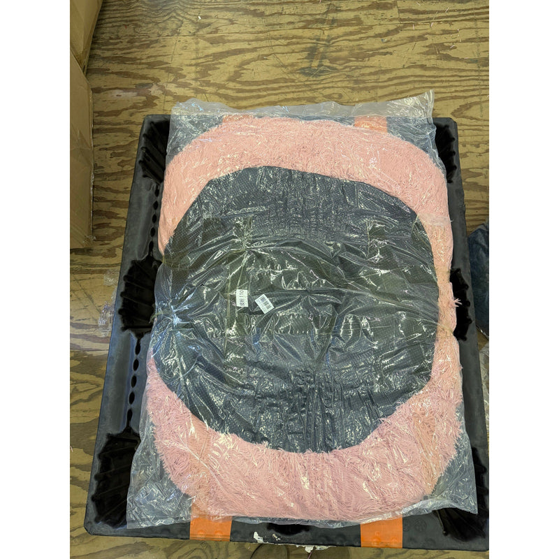 Large Plush Pet Bed- Soft Fluffy Surface, Non-Slip Bottom 42"x30"x5" - Pink