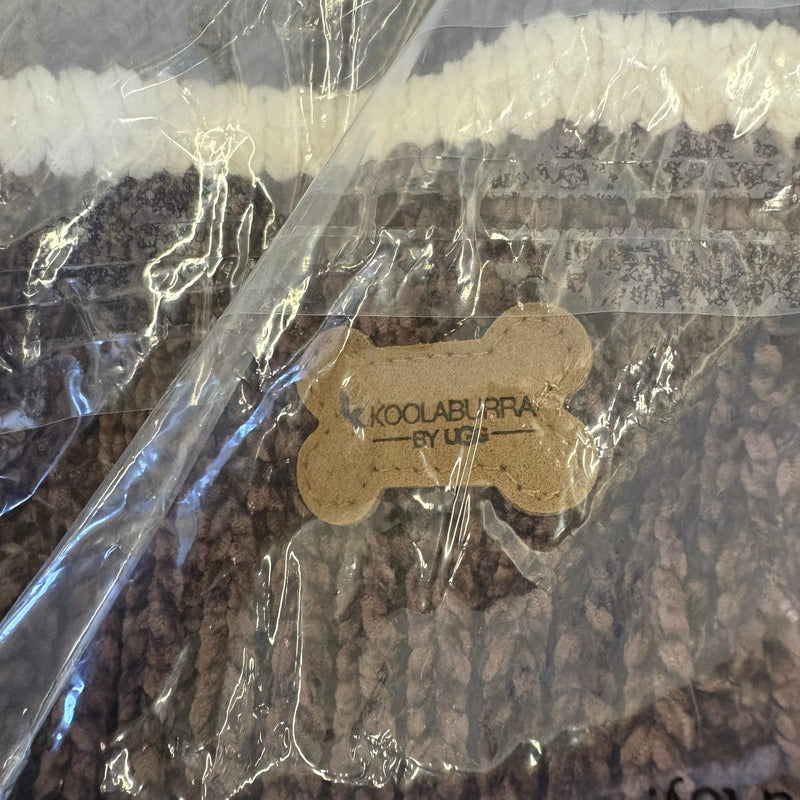 Koolaburra by UGG Pet Gus Striped Dog Sweater 17-18" Collar, Brown/White - Large