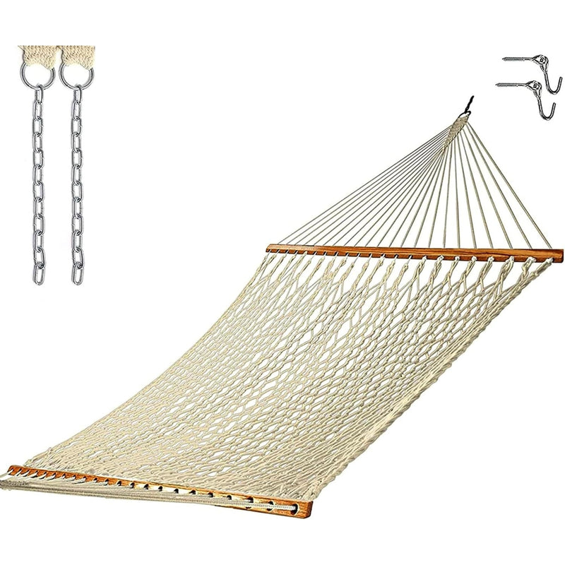 Castaway Living 13 ft. Double Traditional Hand Woven Cotton Rope Hammock