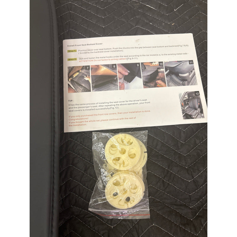 Car Seat Cover for Toyota FJ Cruiser Anti-Slip Front and Rear Set Black/Red Line