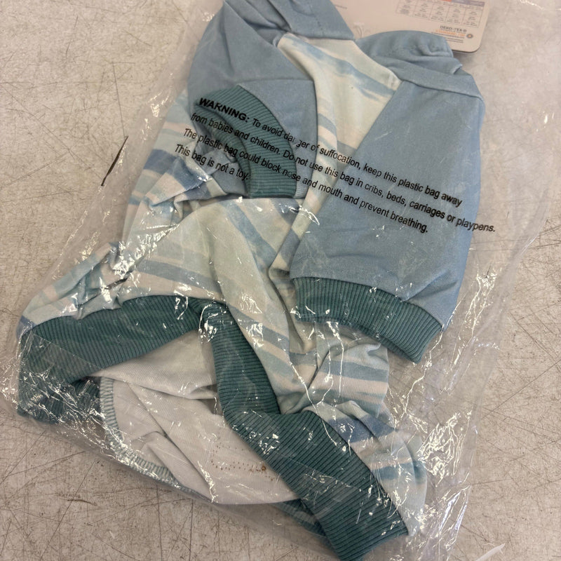 Koolaburra UGG Pet Hooded Sweatshirt Dog Jacket 15-16" Collar Aqua Stripe Medium