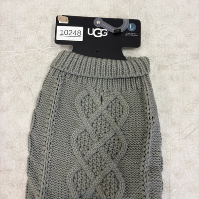 UGG Pet-Classic Cable Knit Dog Sweater Size Large 14-16" Collar - Gray