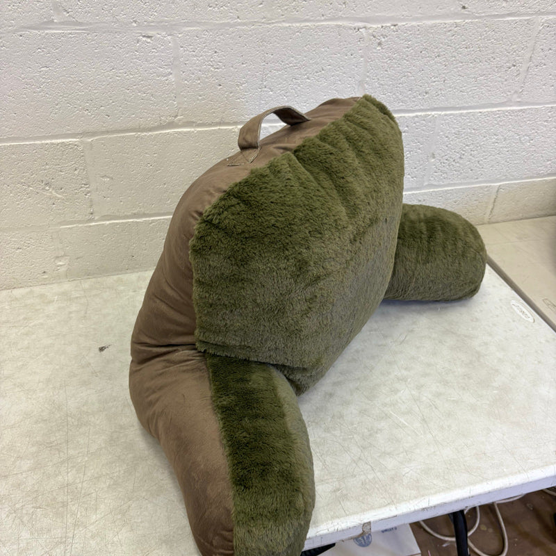 UGG Plush Backrest Pillow, 36"W x 20"H Reading Pillow Soft - Green Fuzzy Design
