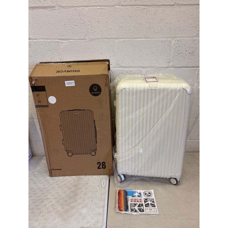 ROAMING 26" Checked Luggage Expandable Spinner Wheels TSA Lock Cup Holder Yellow