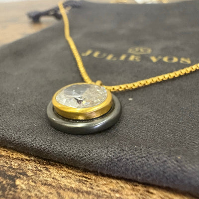 Julie Vos Tribeca Delicate Necklace, 24K Gold Plated, Adjustable Cubic Zirconia