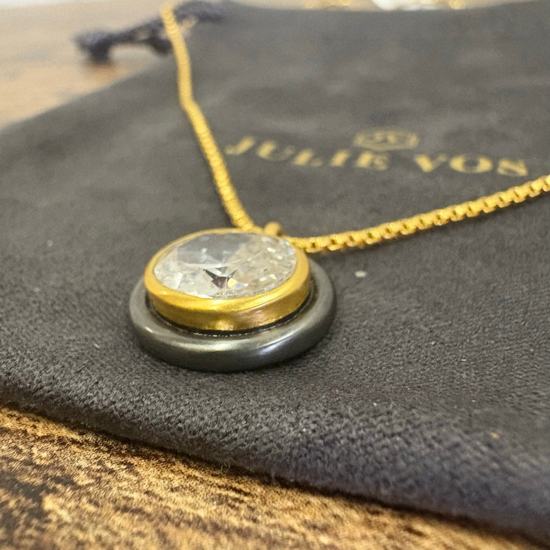 Julie Vos Tribeca Delicate Necklace, 24K Gold Plated, Adjustable Cubic Zirconia