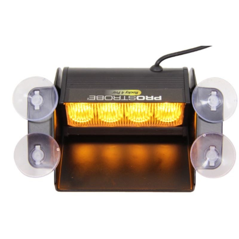 ProStrobe Rocky 4 Pro Plug and Play Windshield Mount Safety Strobe Light - Amber