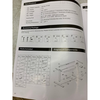 Escritorio de pie Flexispot con controlador de memoria multibotón, blanco EN1W-V2