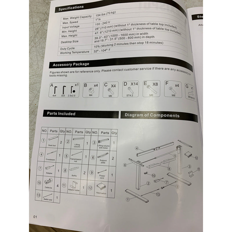 Escritorio de pie Flexispot con controlador de memoria multibotón, blanco EN1W-V2