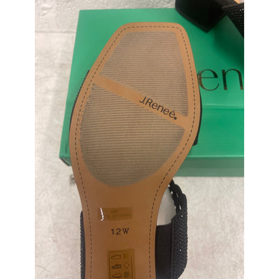 J. Renee, Keetana Sandal Heel, Women's Shoes, Size 12 Wide, Rhinestones - Black