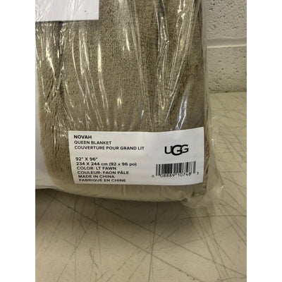 UGG Novah Queen Blanket 96in x 92in, Comfy Cozy Soft Feel, LT Fawn - Brown