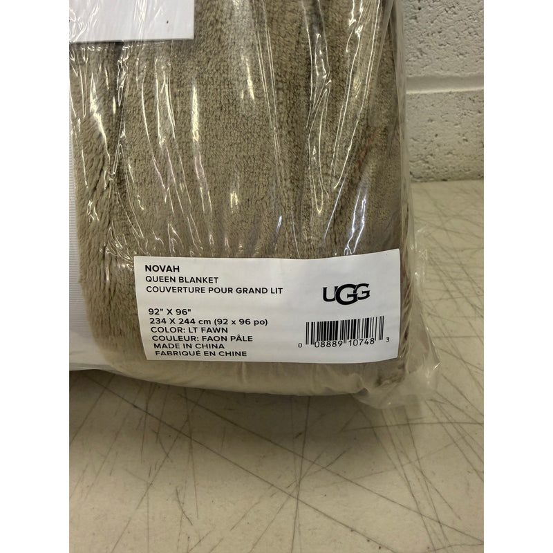 UGG Novah Queen Blanket 96in x 92in, Comfy Cozy Soft Feel, LT Fawn - Brown