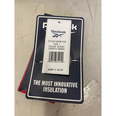 Reebok Men's Winter Jacket Varsity Green/Black Full Zip Up OMRB1038 - Large