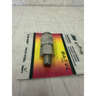 Milton S744 5 In ONE Universal Quick-Connect Coupler, 1/4" MNPT, M-A-T-V-L Style