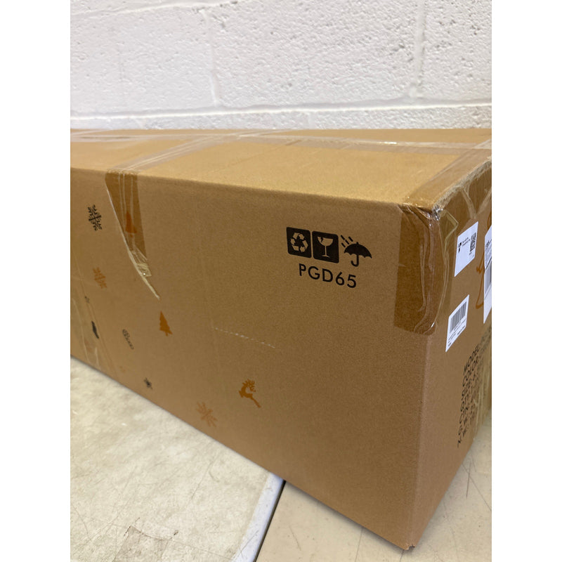 Okicolor 6.5ft Pre-Lit Artificial Christmas Tree Warm Lights & Metal Base Stand