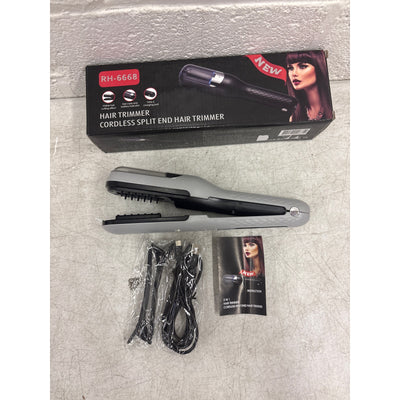 2-in-1 Women's Hair Clipper, Automatic Split End Remover, Rechargeable, Gray