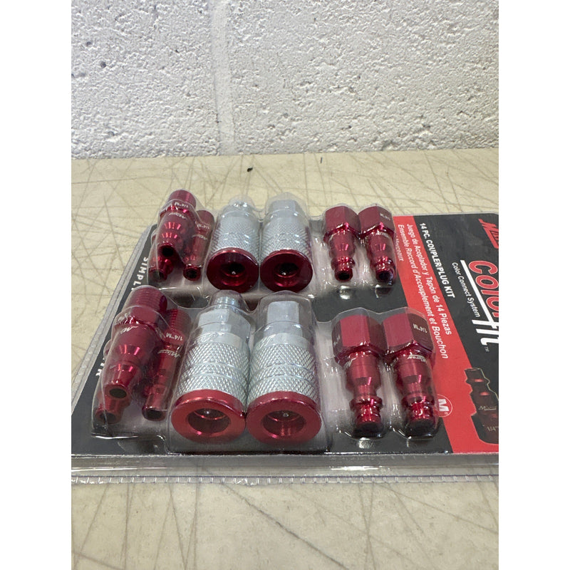 Milton Industries 14 Piece Red Coupler/Plug M-style 1/4" NPT Kit - S-314MKIT