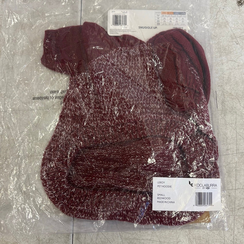 Koolaburra by UGG Pet Leroy Knitted Hoodie Dog Sweater- 12-13" Collar, Red Small