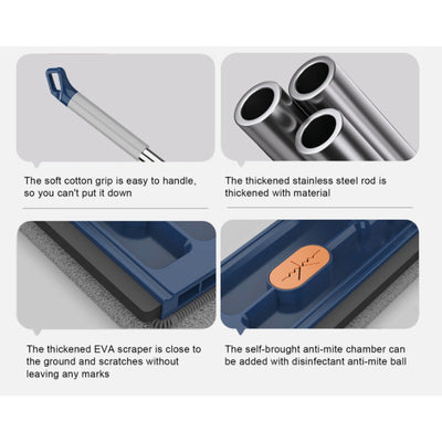 MircleMop Flat Mop 360° Rotating Mop with Bucket and 6 Microfiber Pads