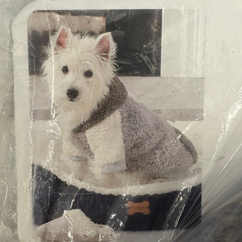 Koolaburra by UGG Pet Fuzzy Theo Hoodie Dog - 20-21" Collar, Gray / White - XL