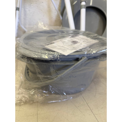 Medline 3-in-1 Foldable Steel Bedside Commode, 350lb weight capacity - Gray