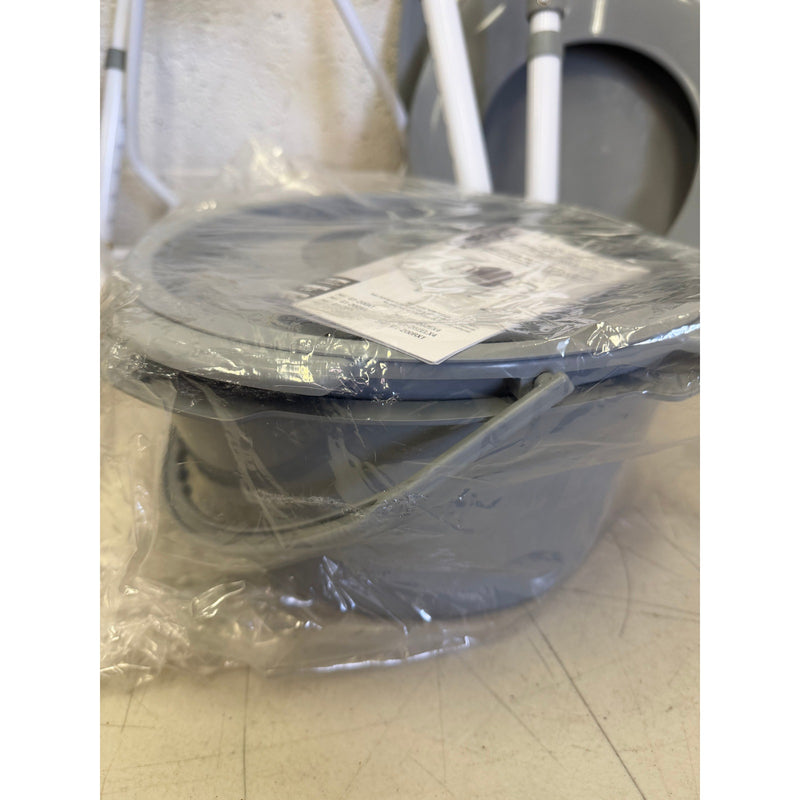 Medline 3-in-1 Foldable Steel Bedside Commode, 350lb weight capacity - Gray