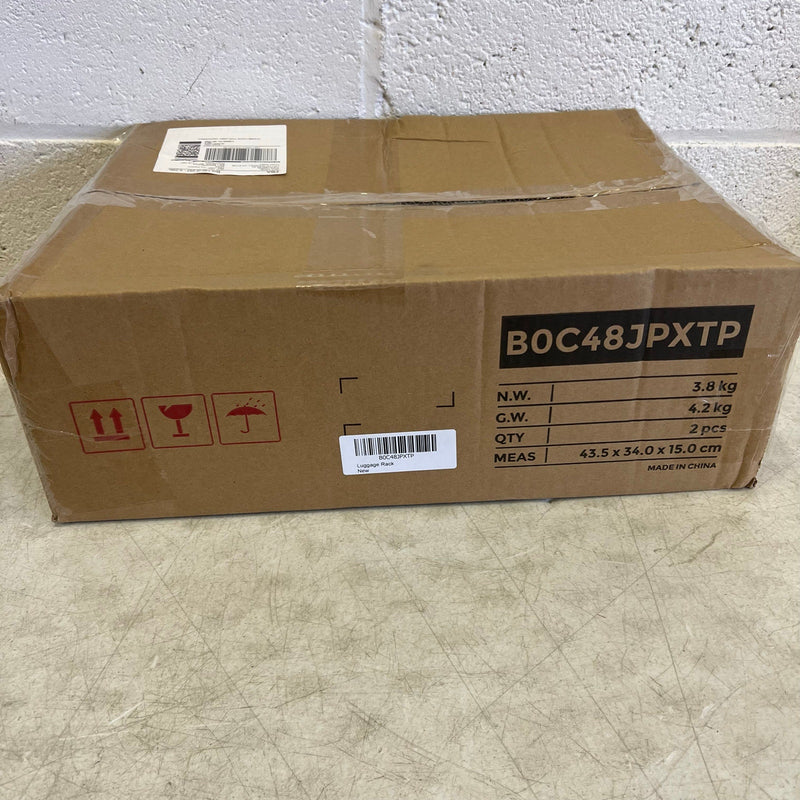 (Set of 2) Luggage Racks: Durable Steel Portable Folding Suitcase Stand - Gray