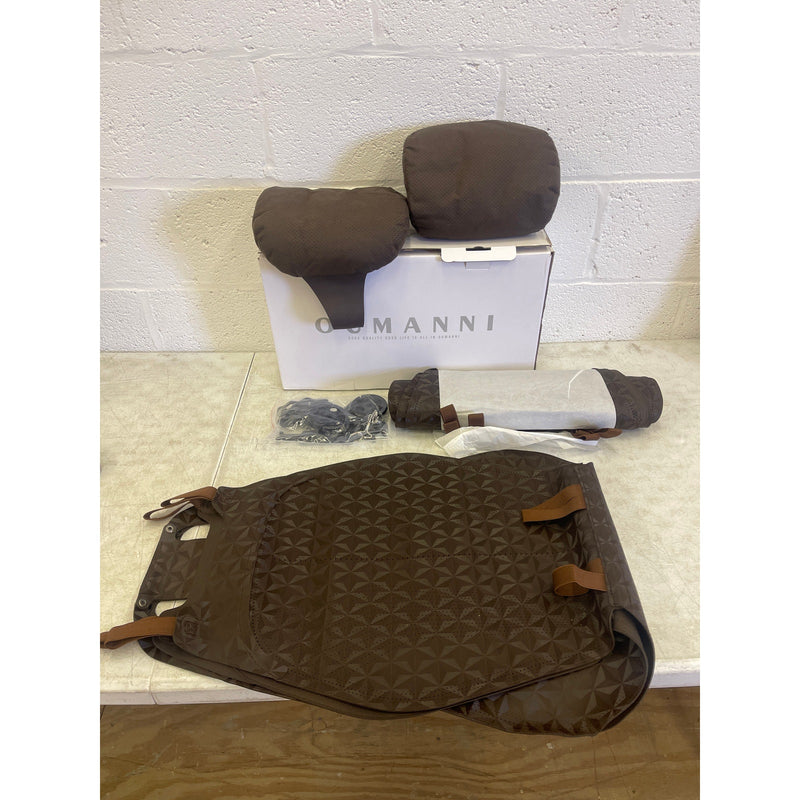 OUMANNI Seat Covers Universal Fit Breathable Suede 2 Front Seat/Headrest Brown