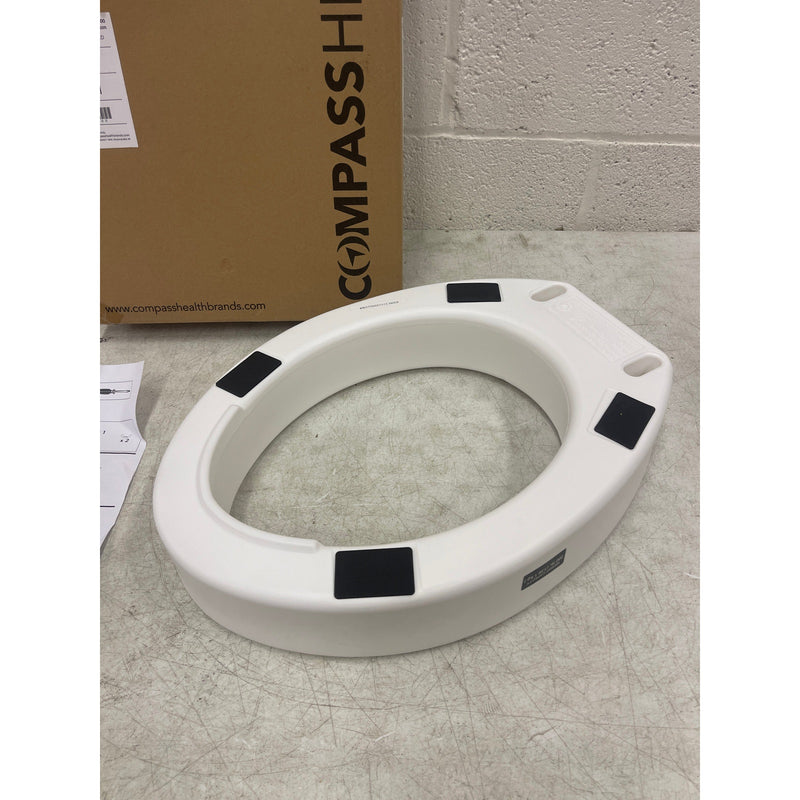 Carex Toilet Seat Riser Elongated Raised Toilet Seat Adds 3.5" to Toilet Height
